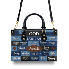 Christianartbag Handbags, God Says I Am Strong Leather Bags, Personalized Bags, Gifts for Women, Christmas Gift, CABLTB01300723.