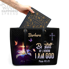 Christianart Handbag, Personalized Hand Bag, Be Still And Know That I Am God, Personalized Gifts, Gifts for Women.