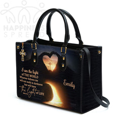 Christianart Handbag, Personalized Hand Bag, I Am The Light Of The World, Personalized Gifts, Gifts for Women.