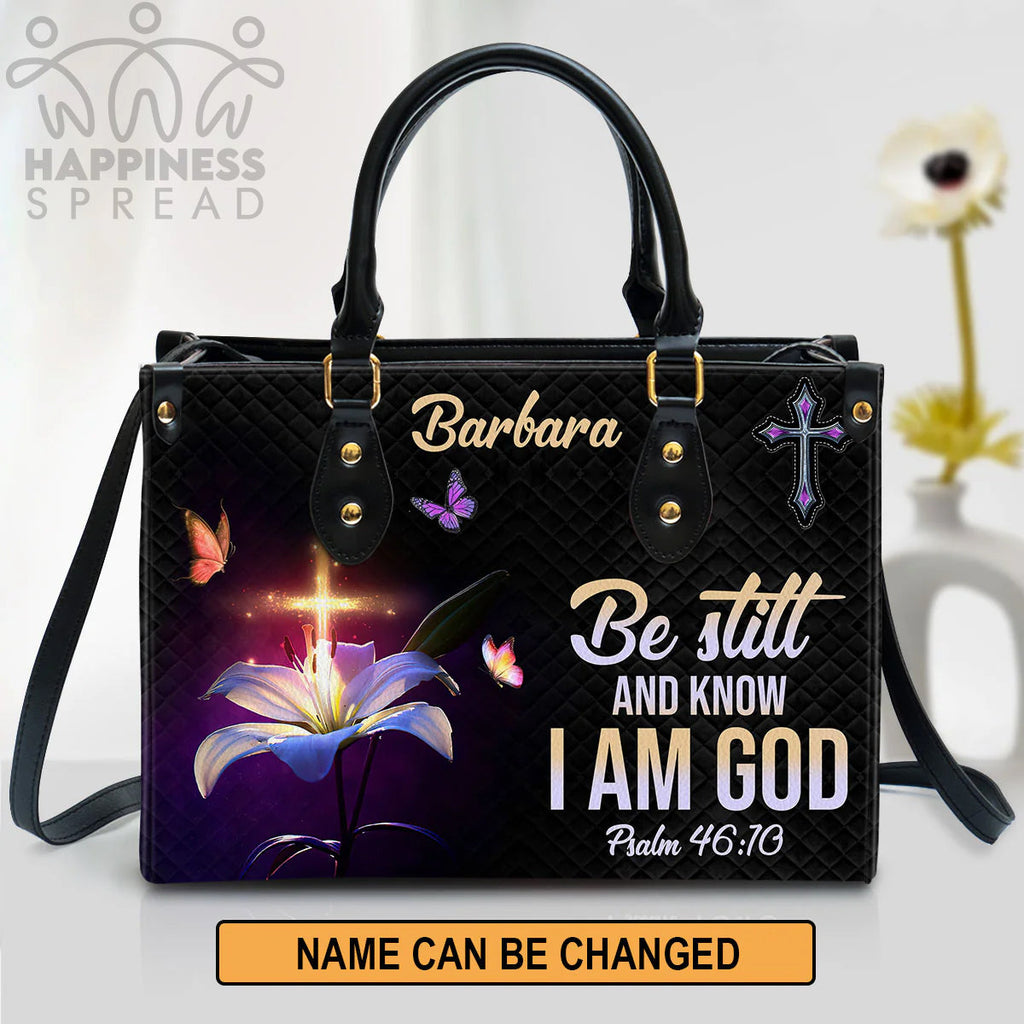 Christianart Handbag, Personalized Hand Bag, Be Still And Know That I Am God, Personalized Gifts, Gifts for Women.
