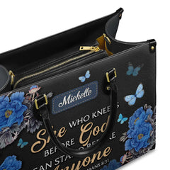 Christianartbag Handbags, She Who Kneels Before God Romans 8 31, Handbag Design, Monogram Leather Handbag, Gifts for Women, CABLTB01271223.