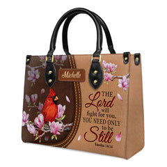 Christianartbag Handbags, The Lord Will Fight For You Exodus 14 14 Cardinal, Handbag Design, Monogram Leather Handbag, Gifts for Women, CABLTB03271223.
