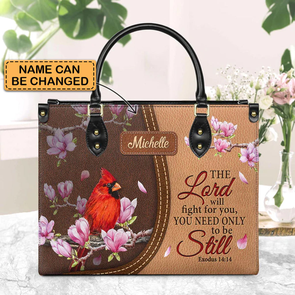 Christianartbag Handbags, The Lord Will Fight For You Exodus 14 14 Cardinal, Handbag Design, Monogram Leather Handbag, Gifts for Women, CABLTB03271223.