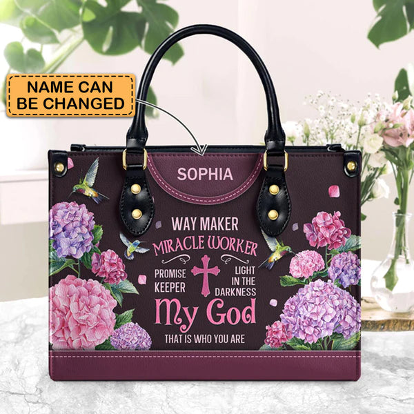 Christianartbag Handbags, Way Maker Miracle Worker Hummingbird, Handbag Design, Monogram Leather Handbag, Gifts for Women, CABLTB02271223.