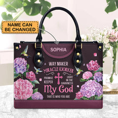 Christianartbag Handbags, Way Maker Miracle Worker Hummingbird, Handbag Design, Monogram Leather Handbag, Gifts for Women, CABLTB02271223.
