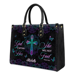 Christianartbag Handbags, God Is Within Her She Will Not Fail Psalm 46 5 Mandala Leather Handbag, Handbag Design, Personalized Leather Handbag, Gifts for Women, CABLTB0103123.