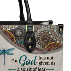 Christianart Designer Handbags, For God Has Not Given Us A Spirit Of Fear 2 Timothy 1 7 Dragonfly Mandala, Personalized Gifts, Gifts for Women.