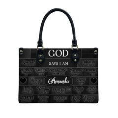 CHRISTIANARTBAG Personalized Faith Leather Tote - Custom Name Religious Leather Handbag - Christian Handbag.