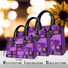 Christianartbag Handbags, God Says I Am Leather Handbag Purple, Personalized Bags, Gifts for Women, Christmas Gift, CABLTB02240923.