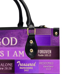 Christianartbag Handbags, God Says I Am Leather Handbag Purple, Personalized Bags, Gifts for Women, Christmas Gift, CABLTB02240923.