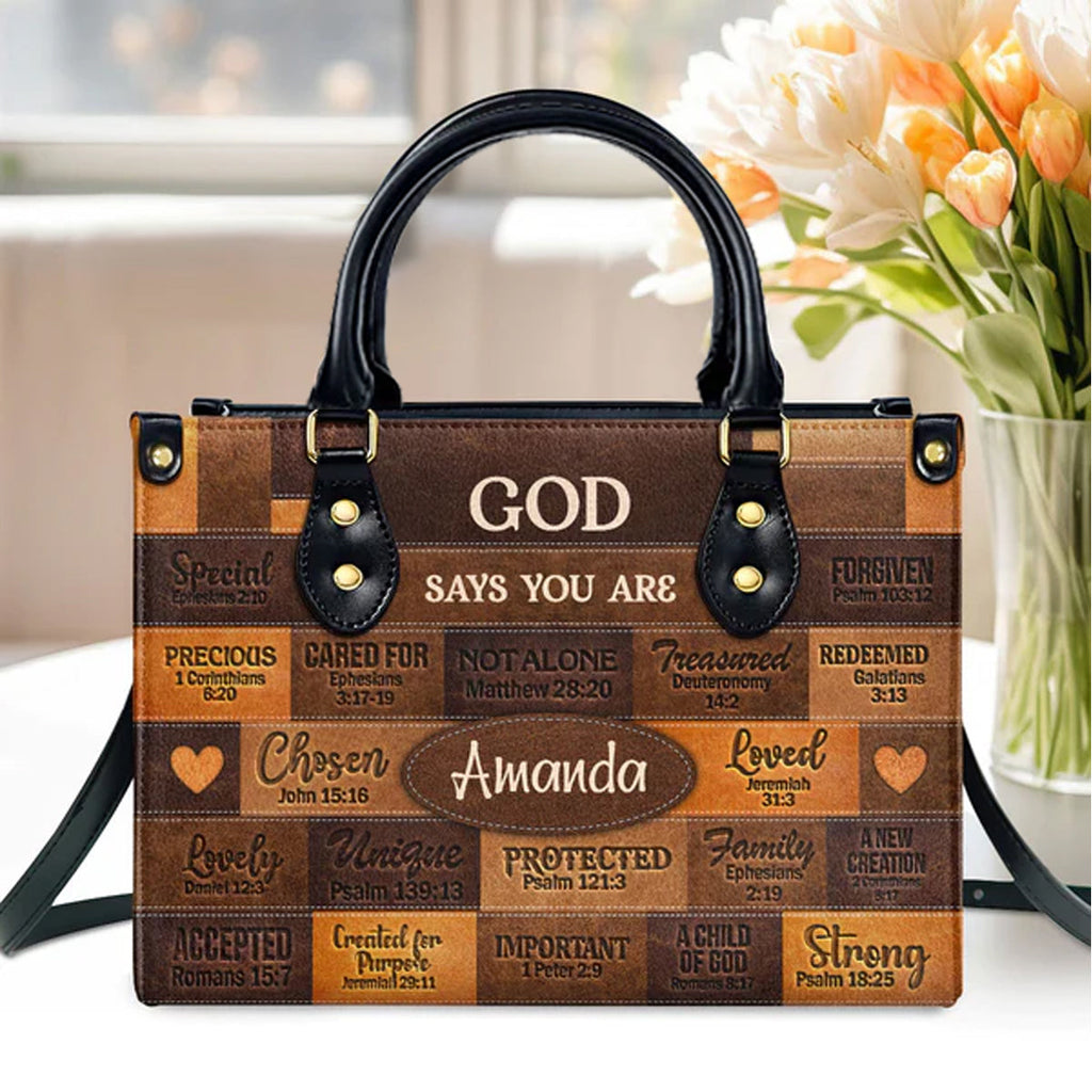 Christianartbag Handbags, God Says You Are Leather Bags, Personalized Bags, Gifts for Women, Christmas Gift, CABLTB01040823.