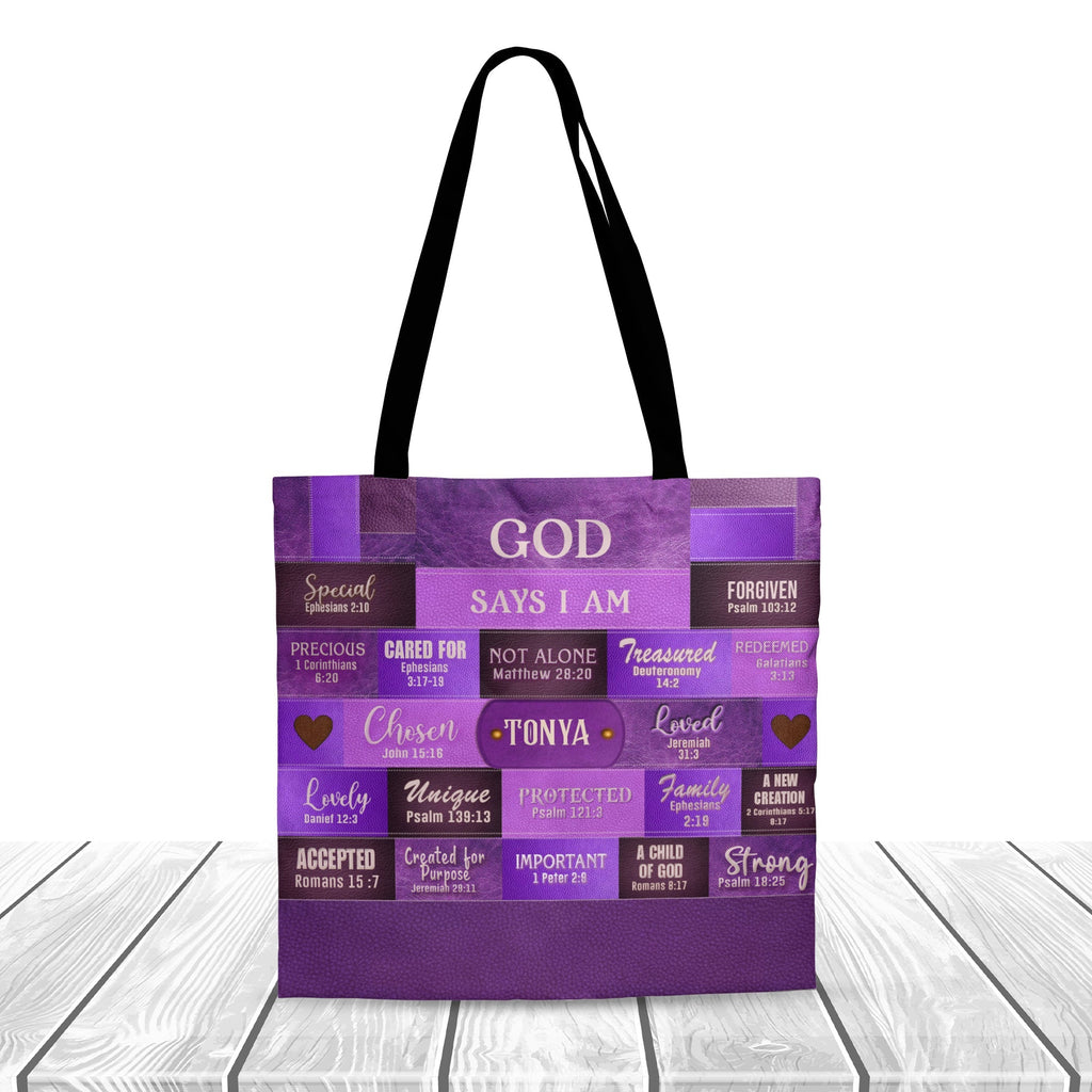 Christianartbag Handbags, God Says I Am Leather Handbag Purple, Personalized Bags, Gifts for Women, Christmas Gift, CABLTB02240923.