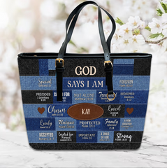 Christianartbag Handbags, God Says I Am Strong Leather Bags, Personalized Bags, Gifts for Women, Christmas Gift, CABLTB01300723.