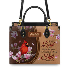 Christianartbag Handbags, The Lord Will Fight For You Exodus 14 14 Cardinal, Handbag Design, Monogram Leather Handbag, Gifts for Women, CABLTB03271223.