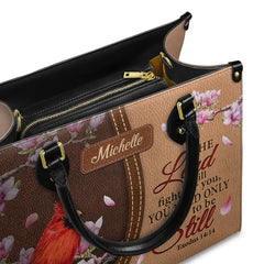 Christianartbag Handbags, The Lord Will Fight For You Exodus 14 14 Cardinal, Handbag Design, Monogram Leather Handbag, Gifts for Women, CABLTB03271223.
