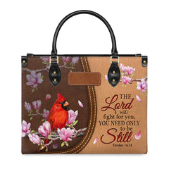 Christianartbag Handbags, The Lord Will Fight For You Exodus 14 14 Cardinal, Handbag Design, Monogram Leather Handbag, Gifts for Women, CABLTB03271223.