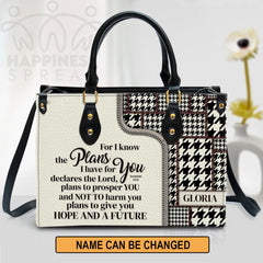 Christianart Handbag, Personalized Hand Bag, For I Know The Plans I Have For You Jeremiah 29:11, Personalized Gifts, Gifts for Women.