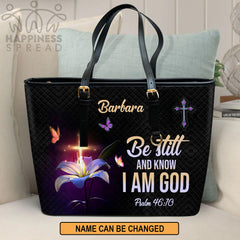 Christianart Handbag, Personalized Hand Bag, Be Still And Know That I Am God, Personalized Gifts, Gifts for Women.