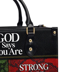 Christianartbag Handbags, God Says You Are Love Strong Blessed Enough Leather Bags, Personalized Bags, Gifts for Women, Christmas Gift, CABLTB09290723.