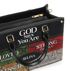 Christianartbag Handbags, God Says You Are Love Strong Blessed Enough Leather Bags, Personalized Bags, Gifts for Women, Christmas Gift, CABLTB09290723.