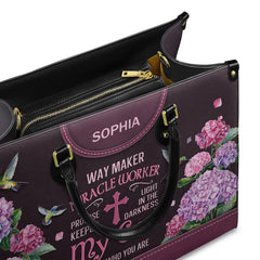 Christianartbag Handbags, Way Maker Miracle Worker Hummingbird, Handbag Design, Monogram Leather Handbag, Gifts for Women, CABLTB02271223.