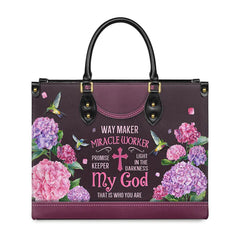 Christianartbag Handbags, Way Maker Miracle Worker Hummingbird, Handbag Design, Monogram Leather Handbag, Gifts for Women, CABLTB02271223.