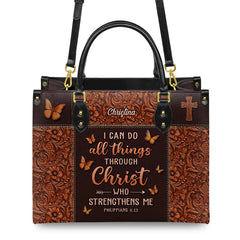 Christianartbag Handbags, I Can Do All Things Through Christ Philippians 4 13 Leather Handbag, Handbag Design, Personalized Leather Handbag, Gifts for Women, CABLTB01271123.