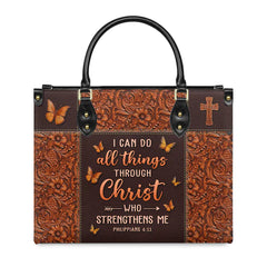Christianartbag Handbags, I Can Do All Things Through Christ Philippians 4 13 Leather Handbag, Handbag Design, Personalized Leather Handbag, Gifts for Women, CABLTB01271123.